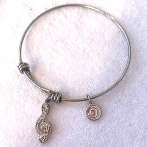 Love This Life Dance Sing Love Laugh Charm Bracelet, Silver 2”- 3.5”